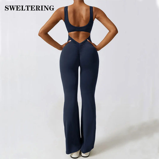 Women Jumpsuits One-Piece Yoga Suit Dance Belly Tightening Fitness Workout Set Stretch Bodysuit Gym Clothes Push Up Sportswear
